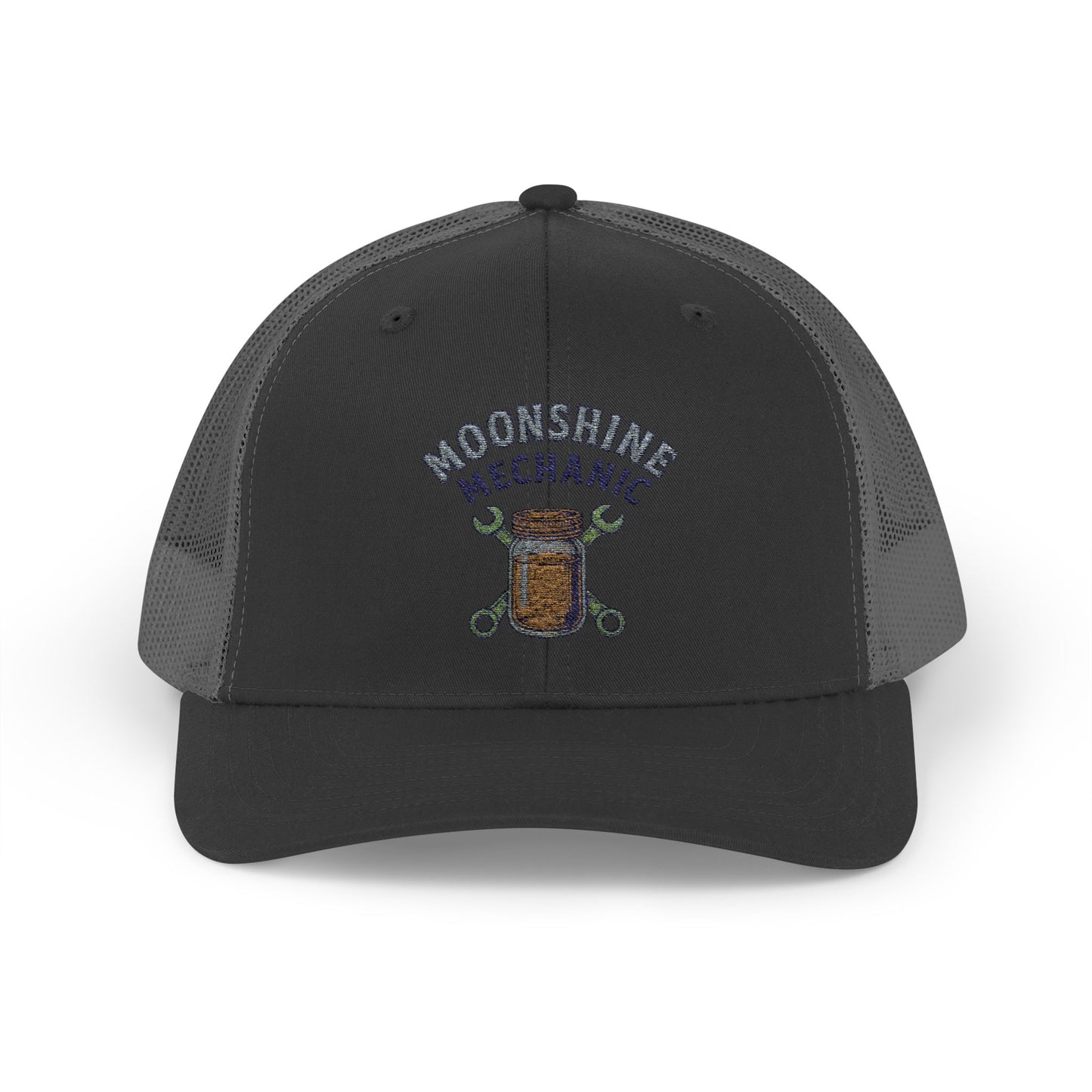 Moonshine Mechanic Trucker Cap – Fixing Problems One Jar at a Time