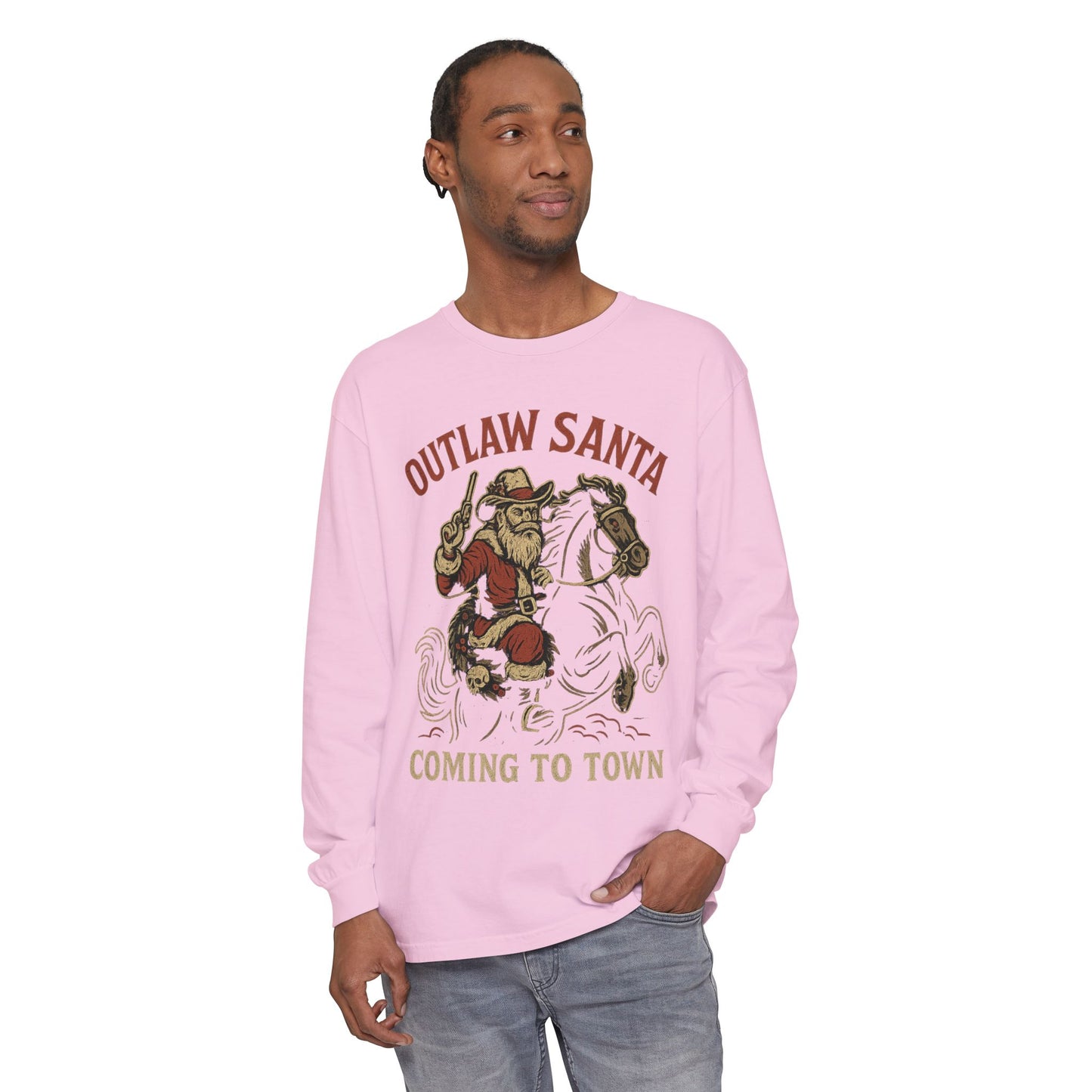 Silent Night in Outlaw Heaven – Western Christmas Long Sleeve Tee