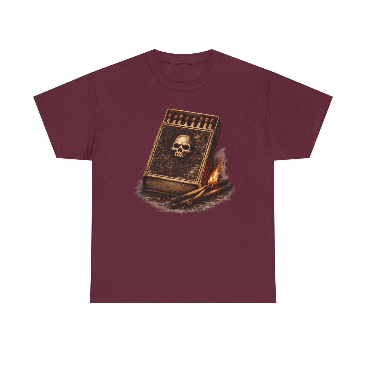 Outlaw Matchbox T-Shirt | Vintage Skull Matchbox Graphic