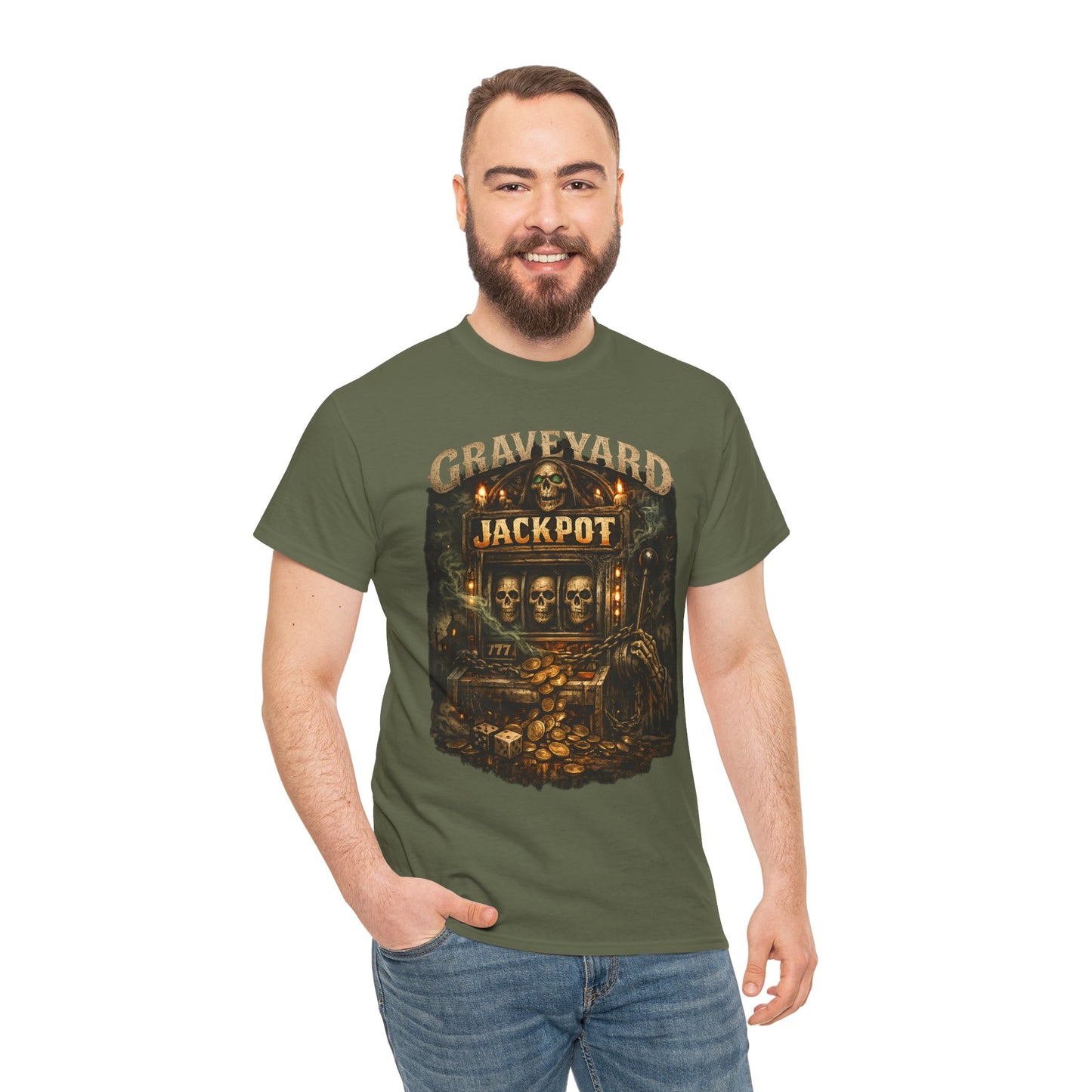 Graveyard Jackpot T-Shirt | Haunted Slot Machine Graphic