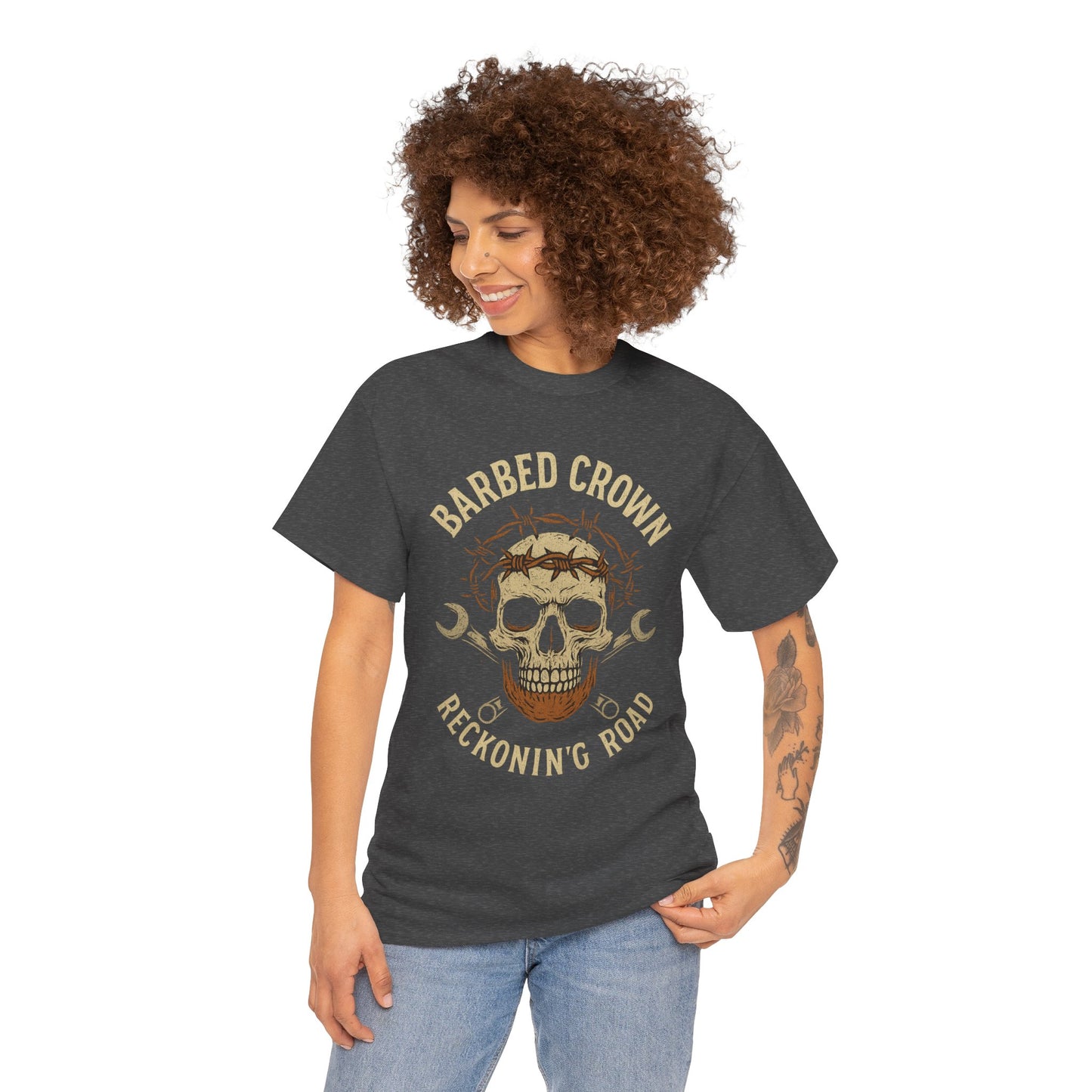 Outlaw Heart – Vintage Engine Emblem - Unisex Heavy Cotton Tee