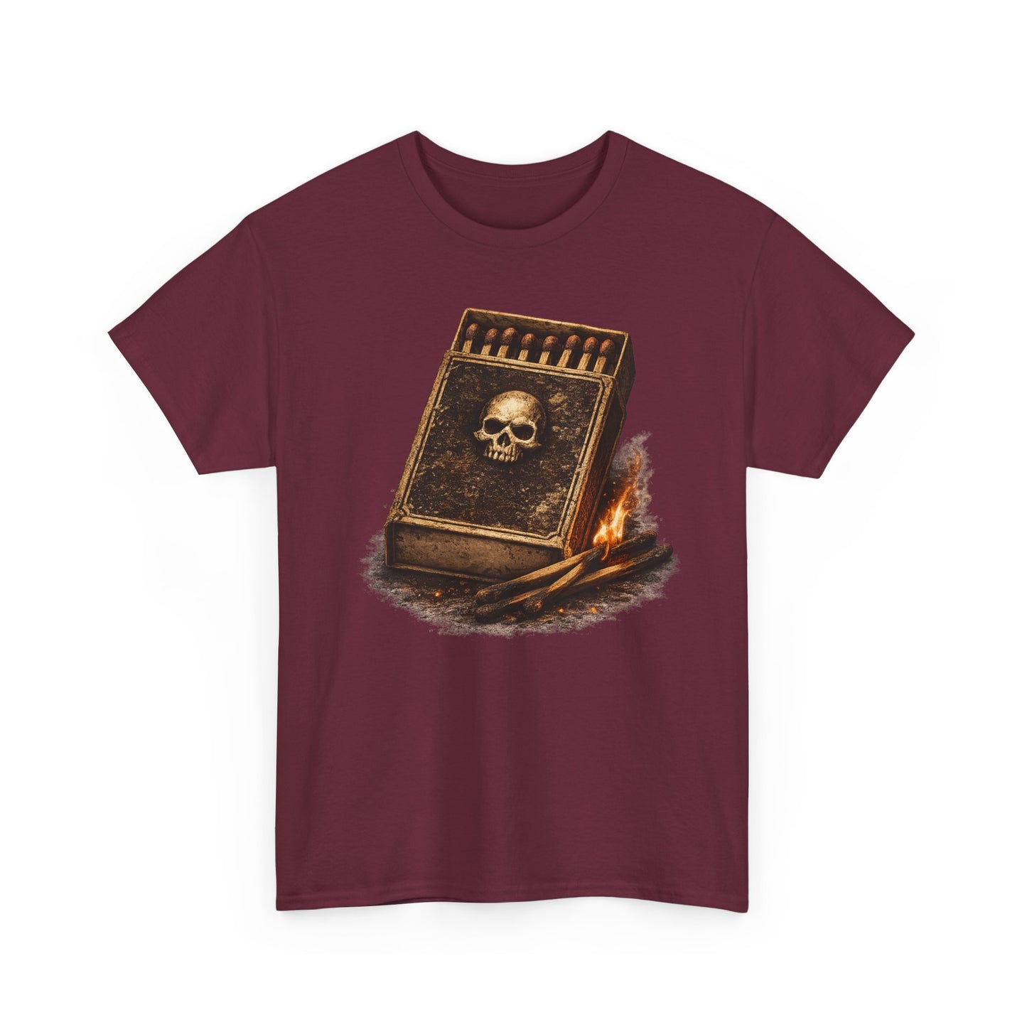 Outlaw Matchbox T-Shirt | Vintage Skull Matchbox Graphic