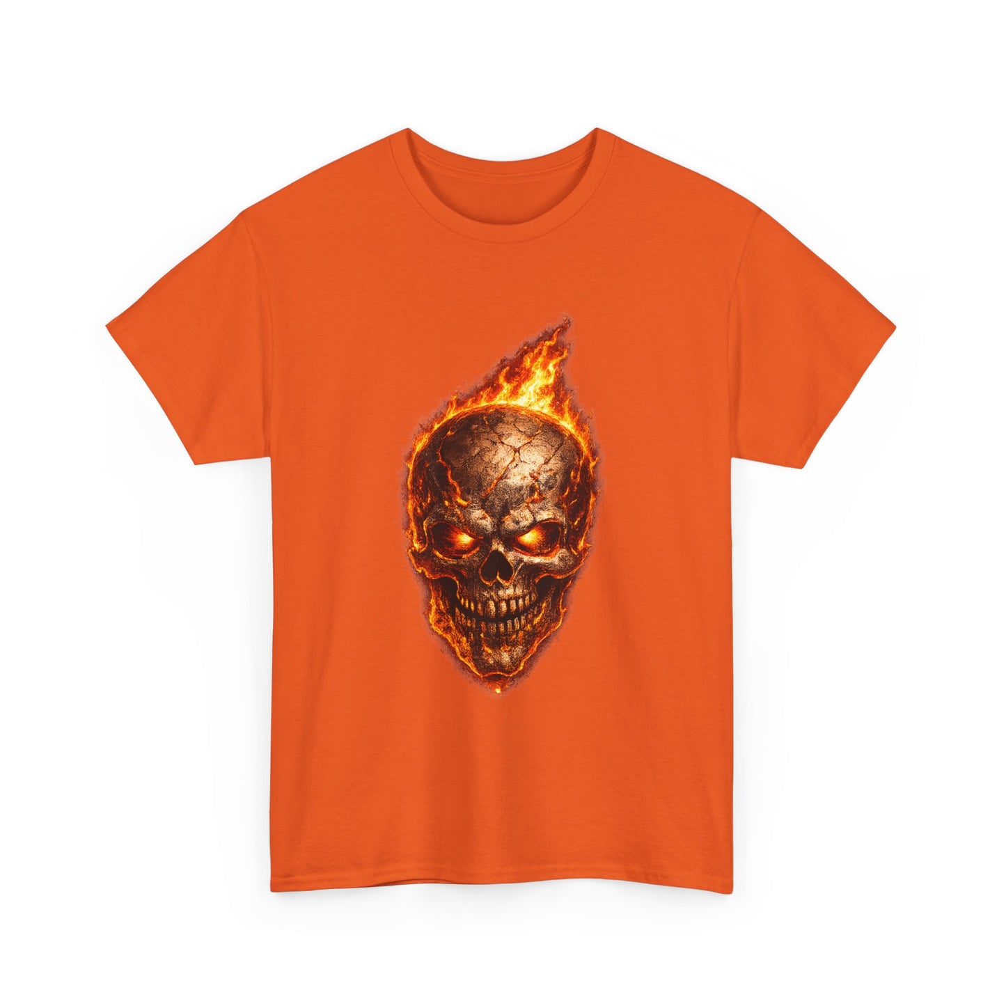 Forge Skull T-Shirt | Molten Skull Fire Metal Graphic