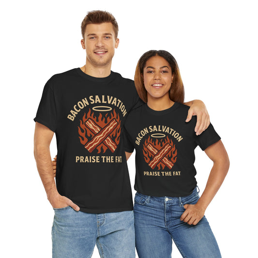 Bacon Salvation – Praise the Fat | Outlaw BBQ T-Shirt