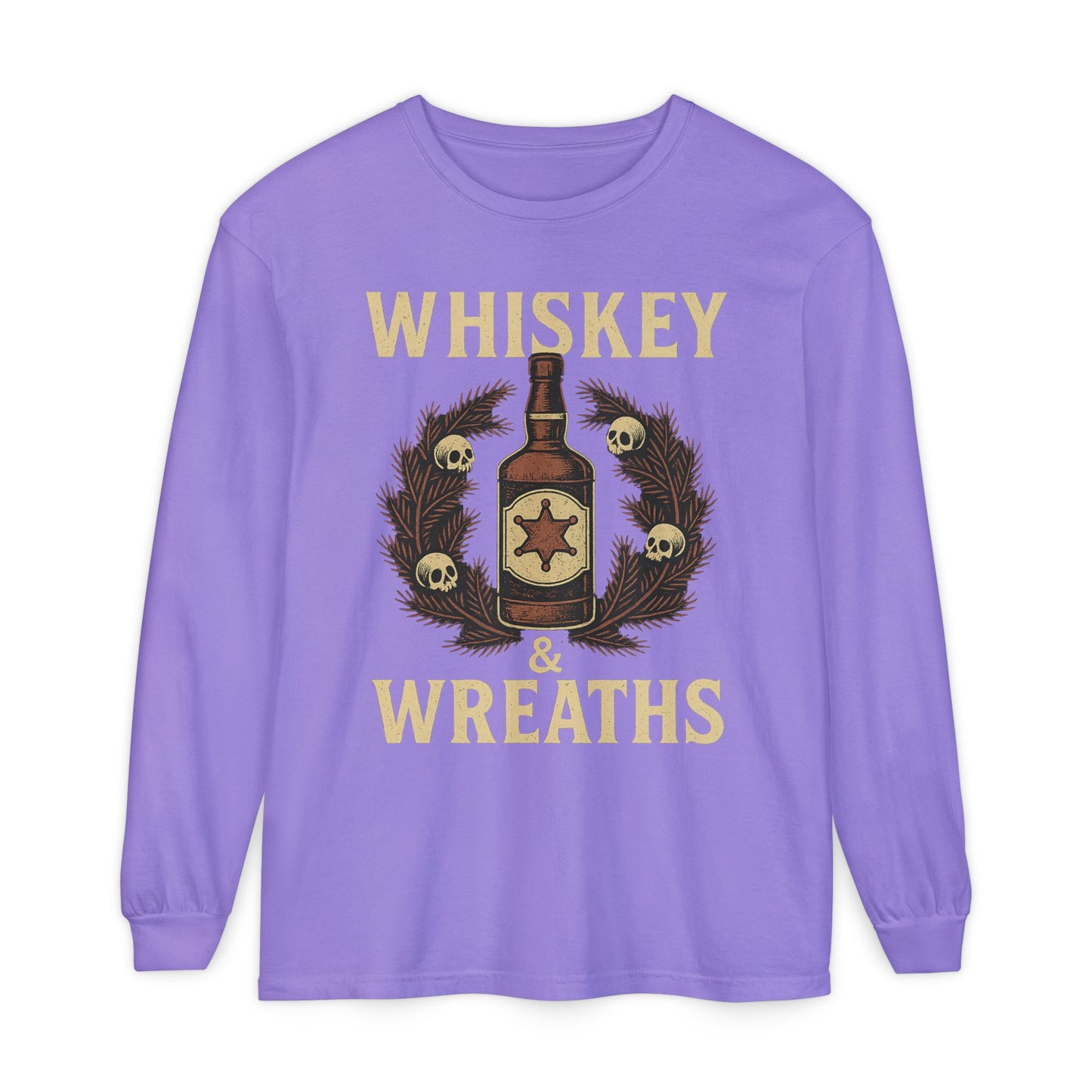 Whiskey & Wreaths – Outlaw Christmas Long Sleeve Tee