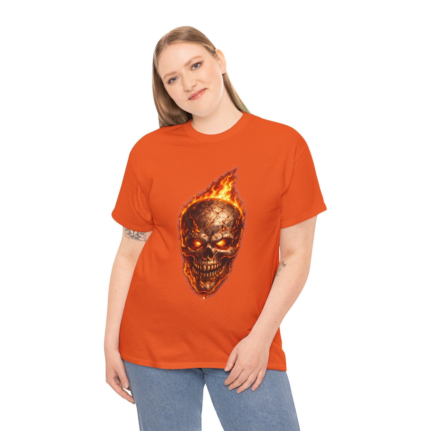 Forge Skull T-Shirt | Molten Skull Fire Metal Graphic
